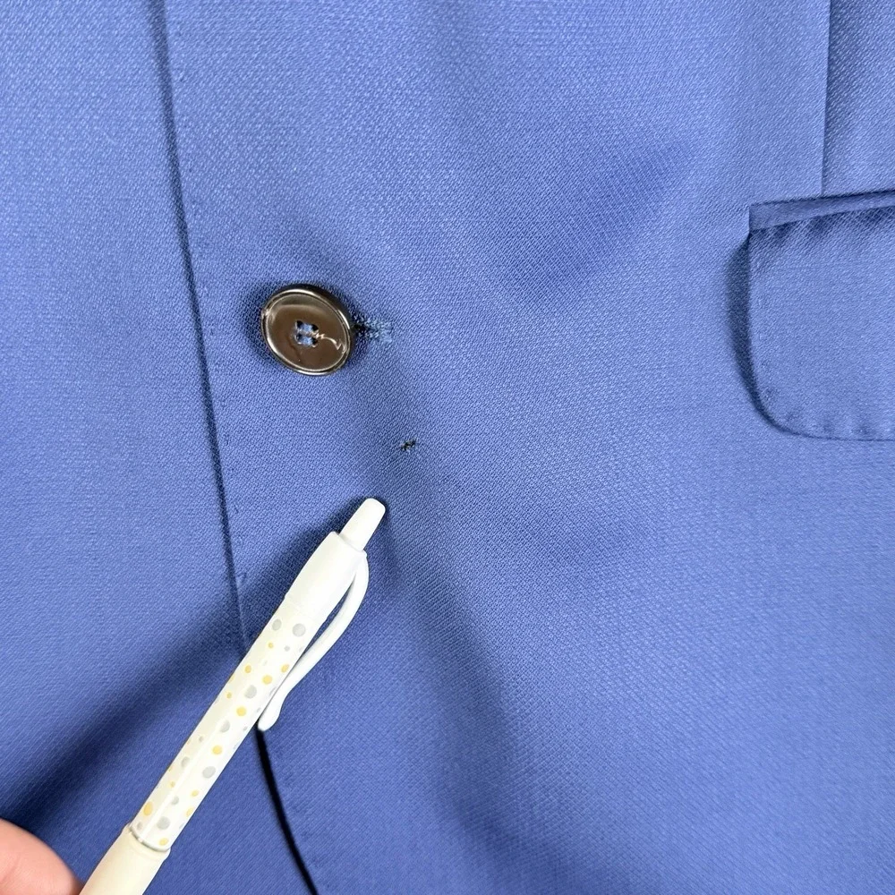 ZIGNONE FABRIC BYTOM Blazer‎ Royal BLUE STRETCH WOOL Made In Italy Mens Medium